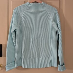 Studio Works Light Blue Ribbed Turtleneck Sweater